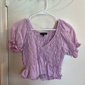Cotton Candy Purple Ruffled Crop Top